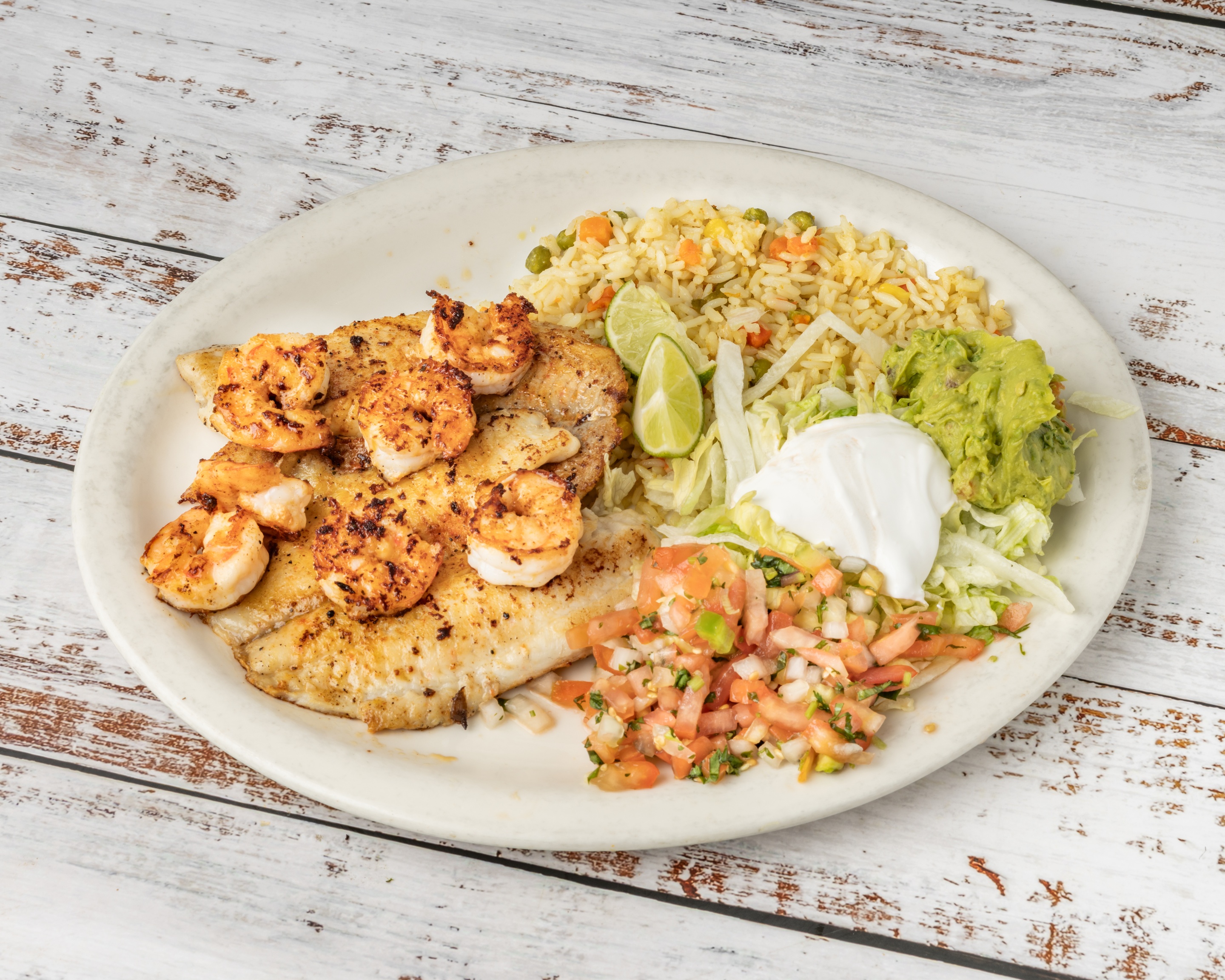 San Lucas — grilled tilapia with shrimp