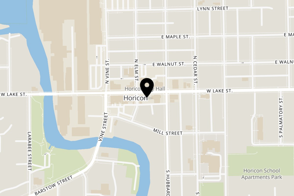Map showing the location of Arandas Mexican Grill Horicon on 407 E Lake St in Horicon